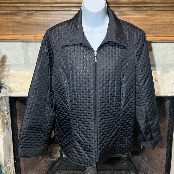 Talbots black polka dot casual lightweight jacket - Picture 2 of 13